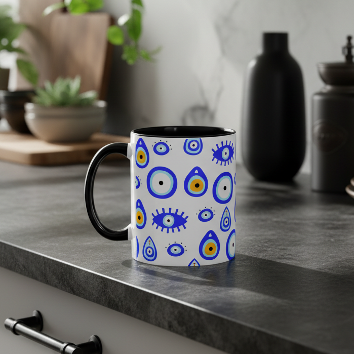 Evil Eye Accent Coffee Mug