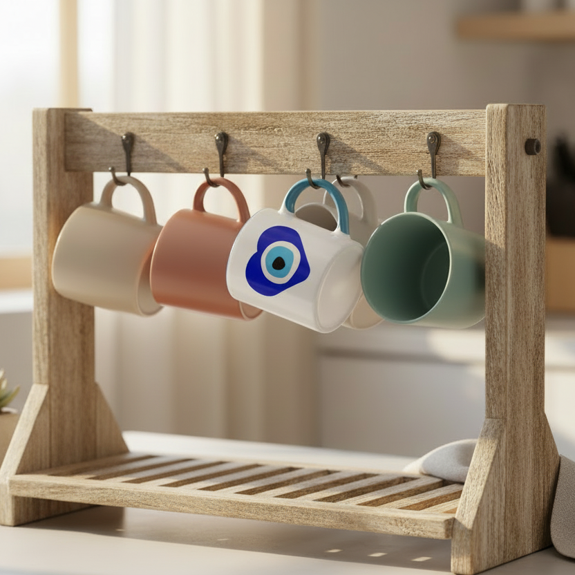 Evil Eye Heart Accent Coffee Mug