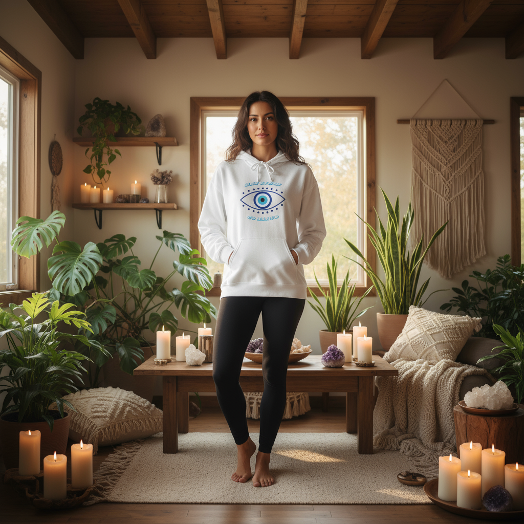 Evil Eye Hoodie | Protective Blue Eye Graphic Hooded Sweatshirt