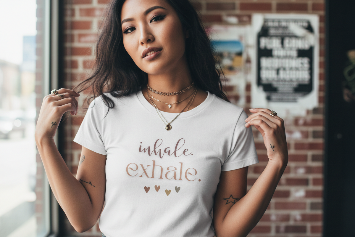 Inhale. Exhale. Women's Motivational T-Shirt