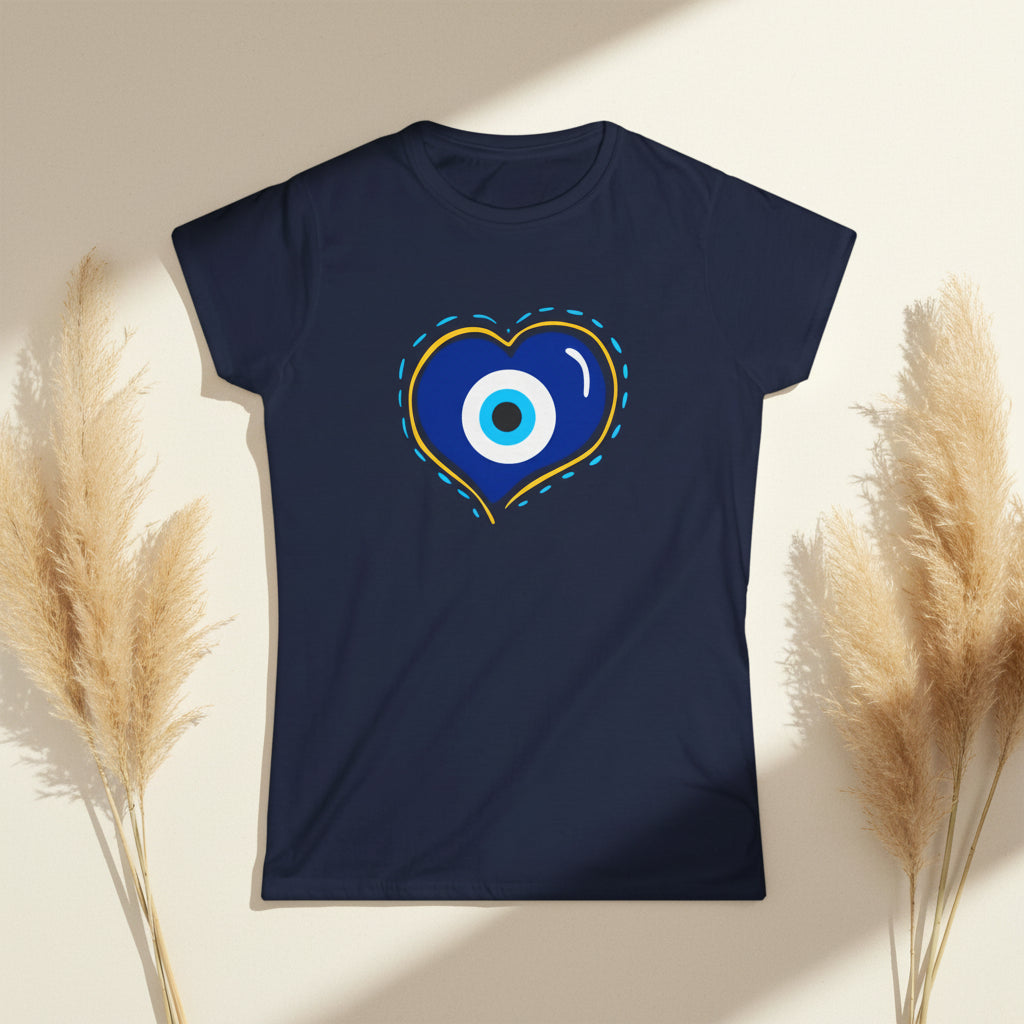 Evil Eye Heart T-Shirt | Spiritual Protection Women's Graphic Tee