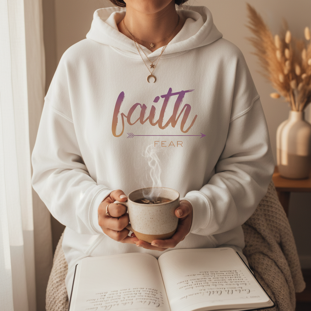 Faith Over Fear Hoodie | Inspirational Christian Hooded Sweatshirt