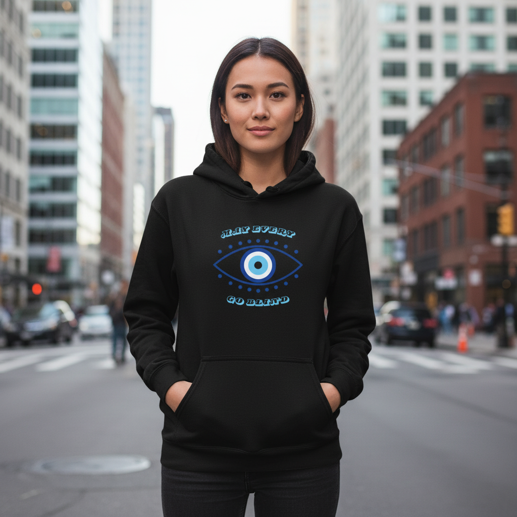 Evil Eye Hoodie | Protective Blue Eye Graphic Hooded Sweatshirt
