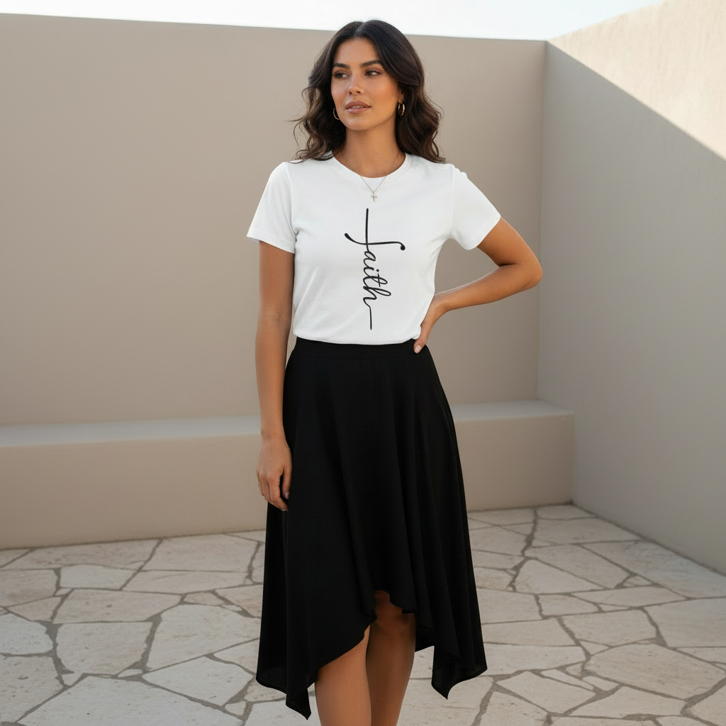 Faith Cross Christian T-Shirt | Minimalist Scripture-Inspired Graphic Tee
