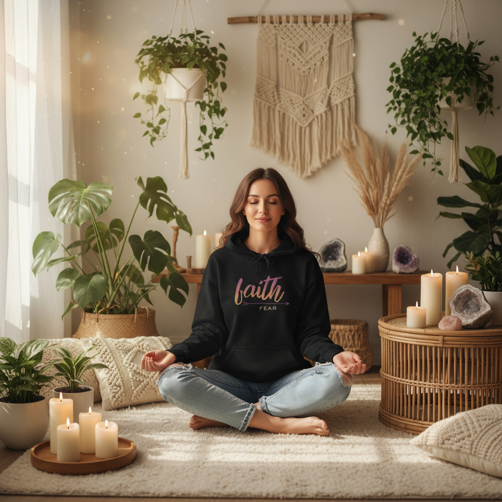 Faith Over Fear Hoodie | Inspirational Christian Hooded Sweatshirt