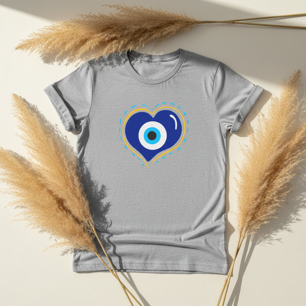 Evil Eye Heart T-Shirt | Spiritual Protection Women's Graphic Tee