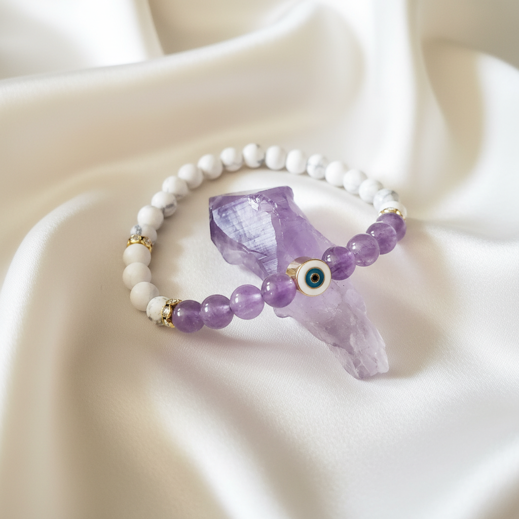 GUARDIAN | Aquamarine Amethyst Howlite Bracelet