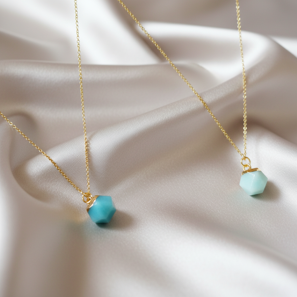 AMAZONITE | 14k Gold Gemstone Necklace