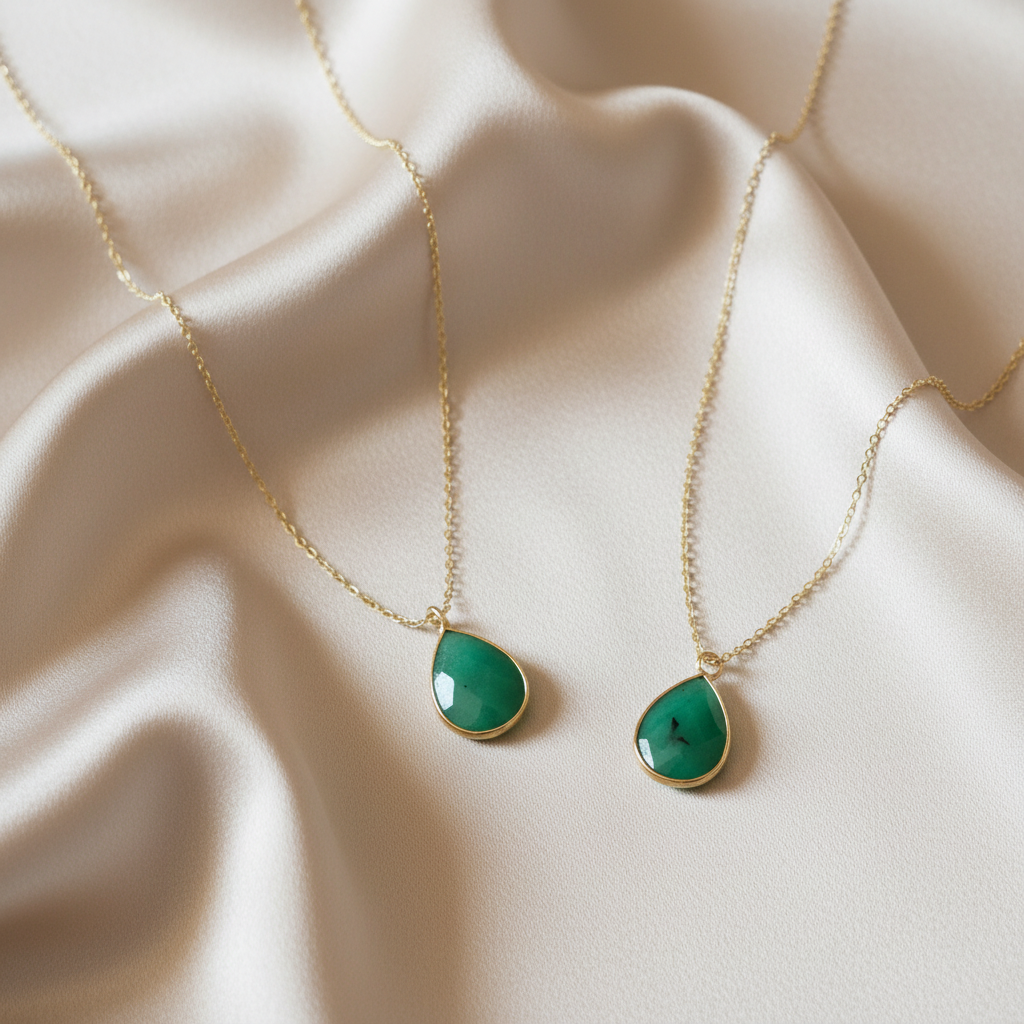 JADE | 14k Gold Cable Chain Reiki Crystal Necklace