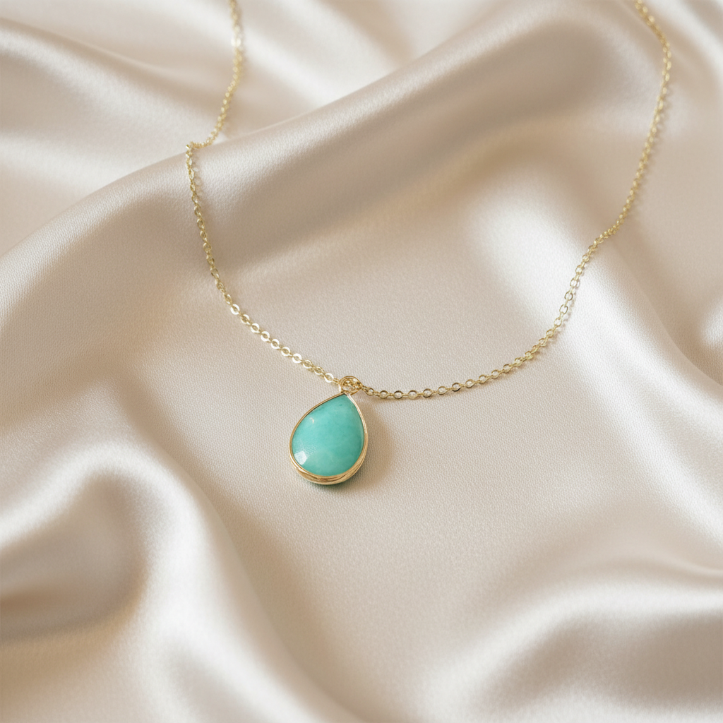 JADE | 14k Gold Cable Chain Reiki Crystal Necklace