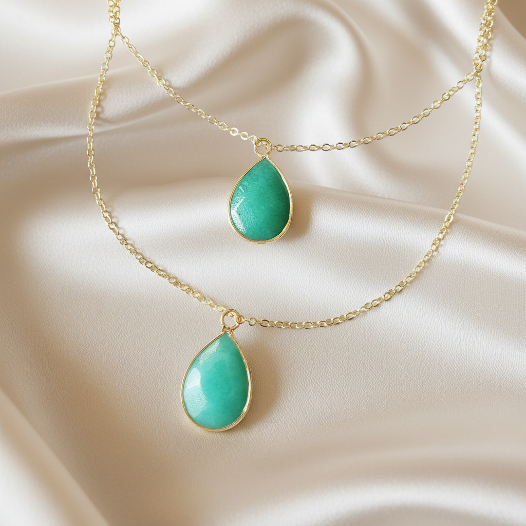 JADE | 14k Gold Cable Chain Reiki Crystal Necklace