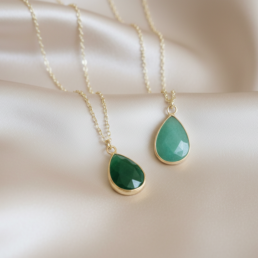 JADE | 14k Gold Cable Chain Reiki Crystal Necklace