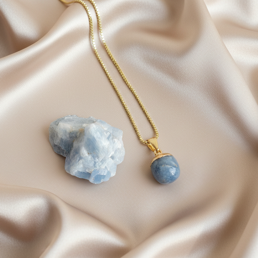 ANGELITE | 14k Gold-Plated Crystal Necklace