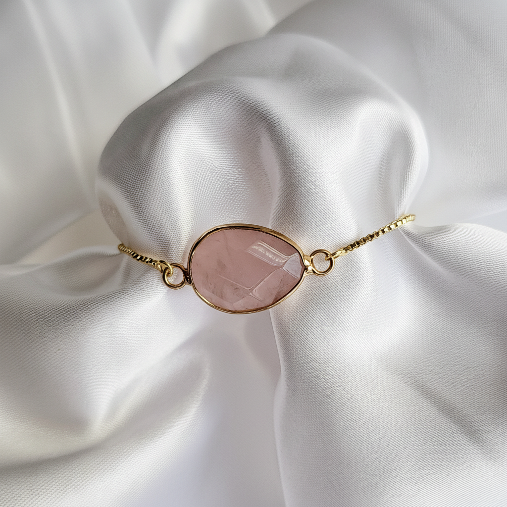 ROSE QUARTZ | 14K Gold Gemstone Bracelet