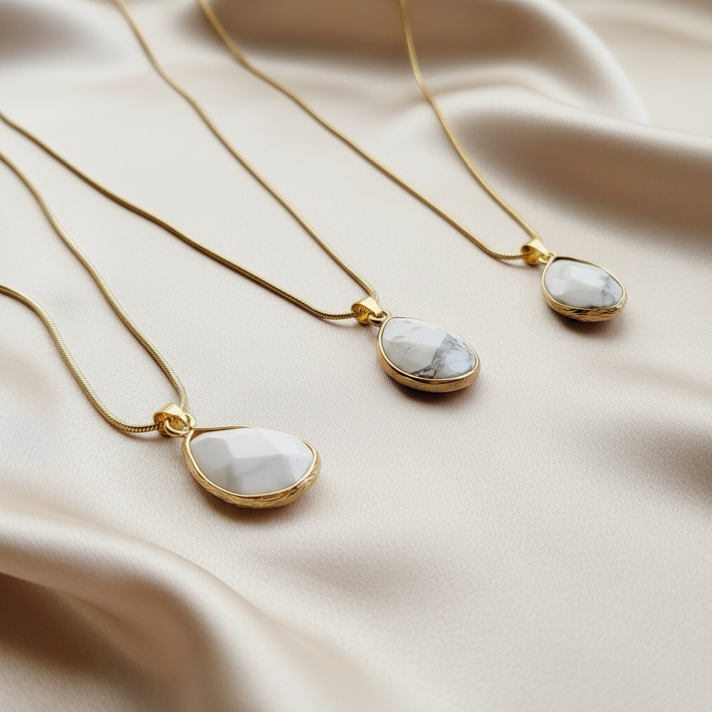 HOWLITE | 14k Gold Gemstone Necklace