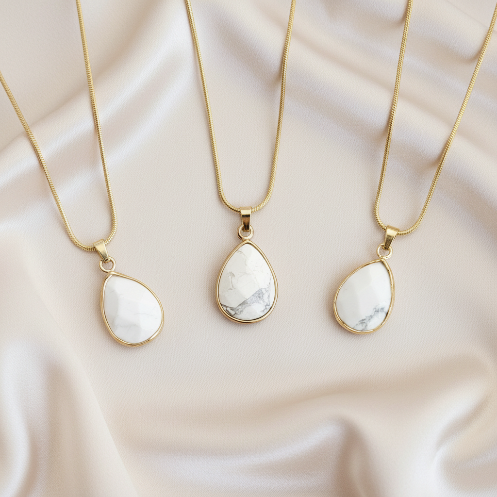 HOWLITE | 14k Gold Gemstone Necklace