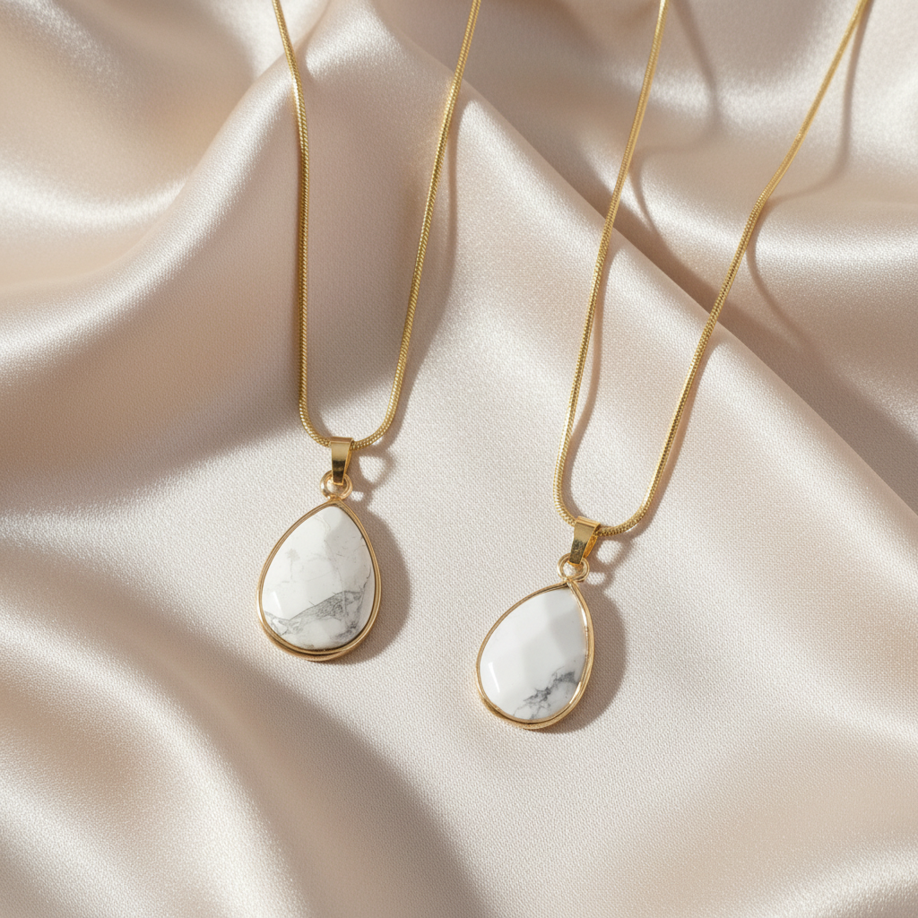 HOWLITE | 14k Gold Gemstone Necklace