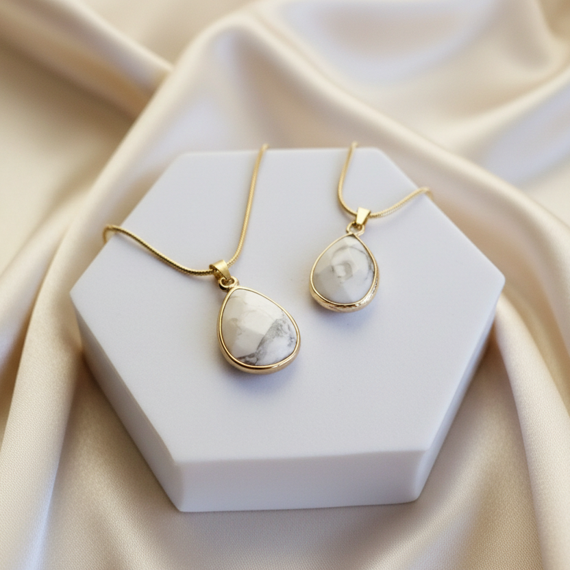 HOWLITE | 14k Gold Gemstone Necklace