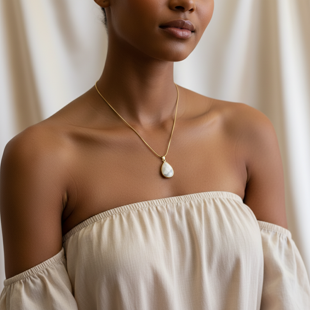 HOWLITE | 14k Gold Gemstone Necklace
