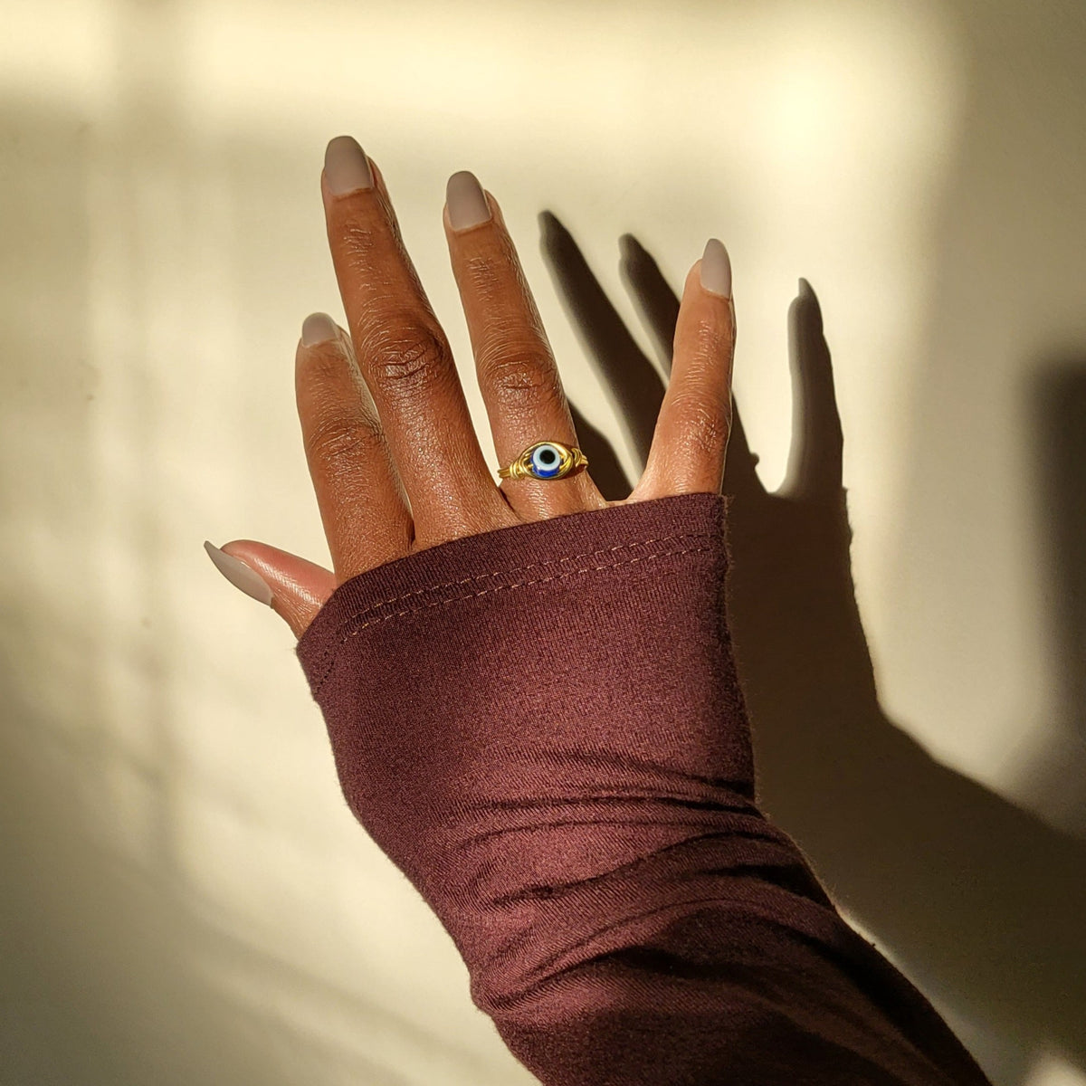 EVIL EYE | Minimalist 18K Gold-Layered Handmade Wire-Wrapped Ring