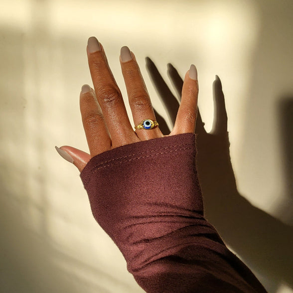 EVIL EYE | Minimalist 18K Gold Handmade Copper Wire-Wrapped Ring