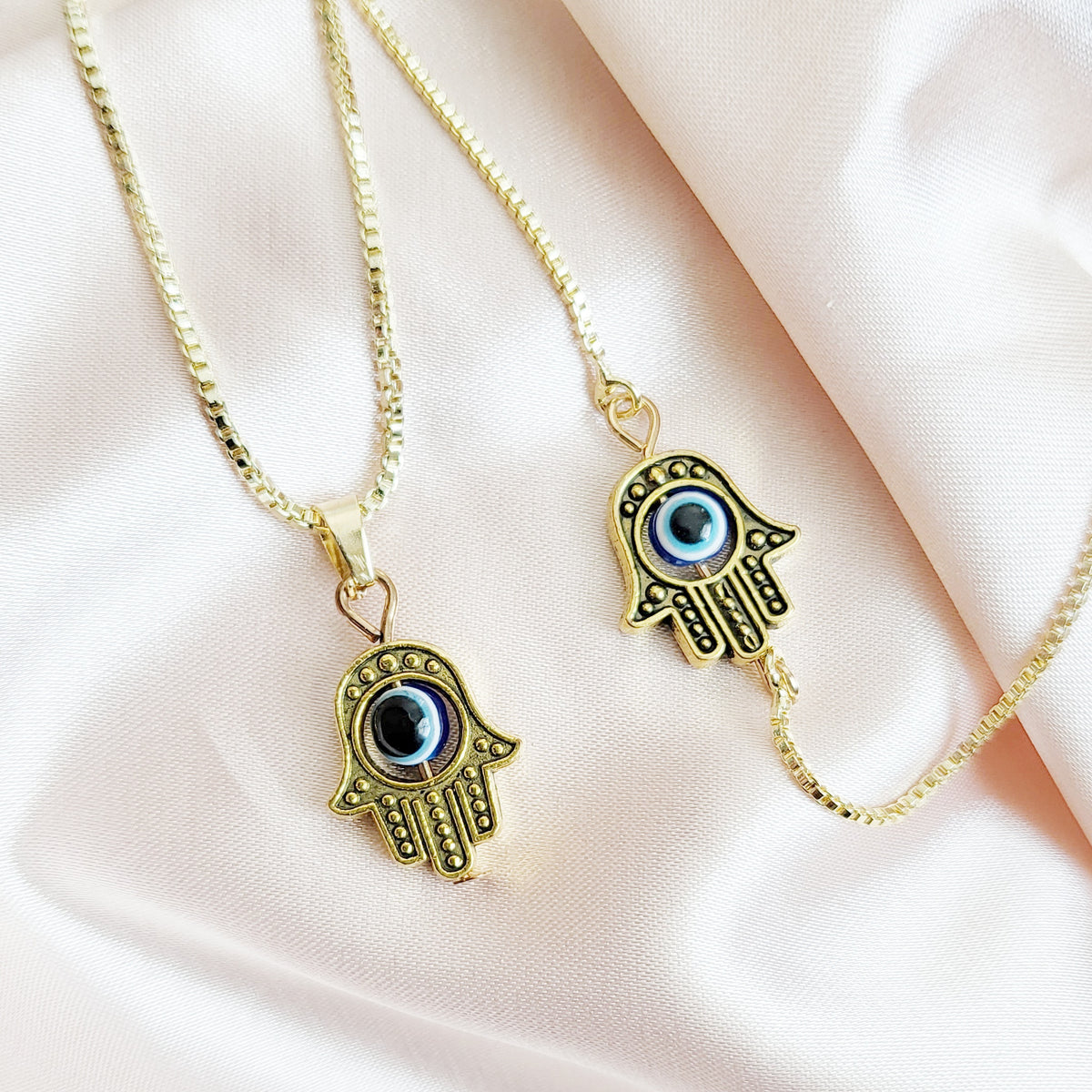 HAMSA | 18k Gold Box Chain Necklaces