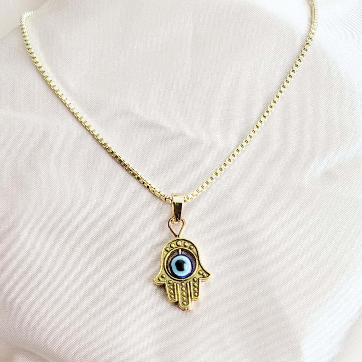 HAMSA | 18k Gold Box Chain Necklaces