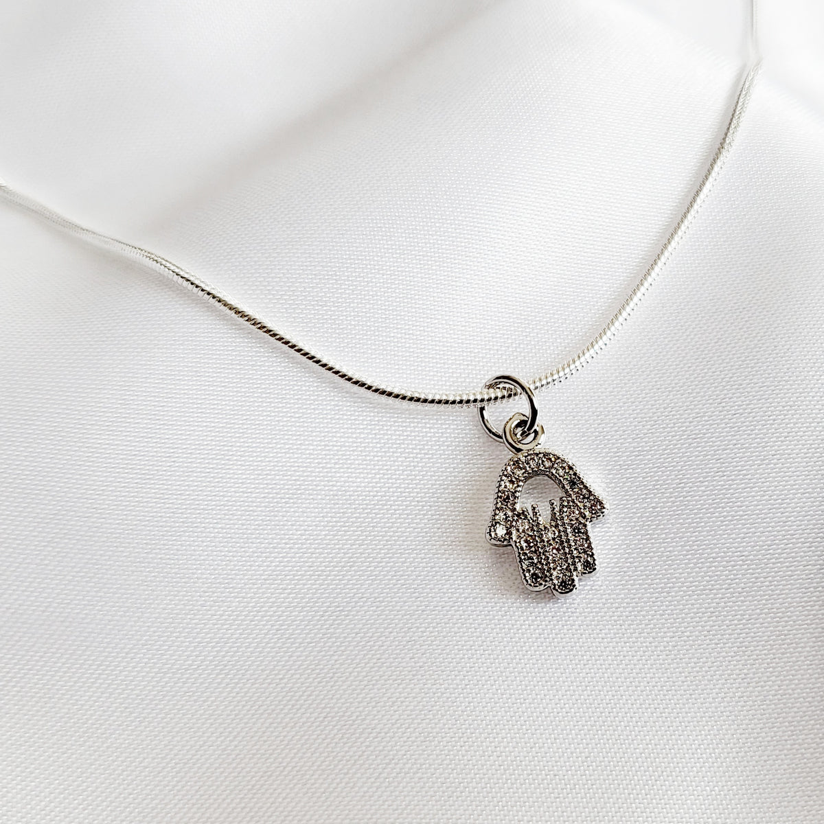 HAMSA | 925 - Sterling Silver Hand of Hamsa Pendant Necklace
