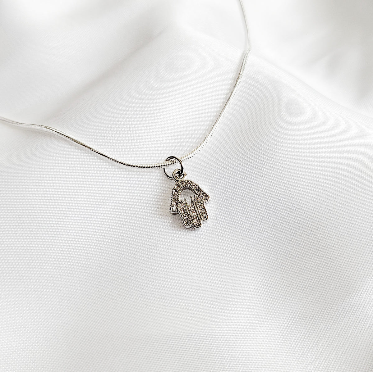 HAMSA | 925 - Sterling Silver Hand of Hamsa Pendant Necklace