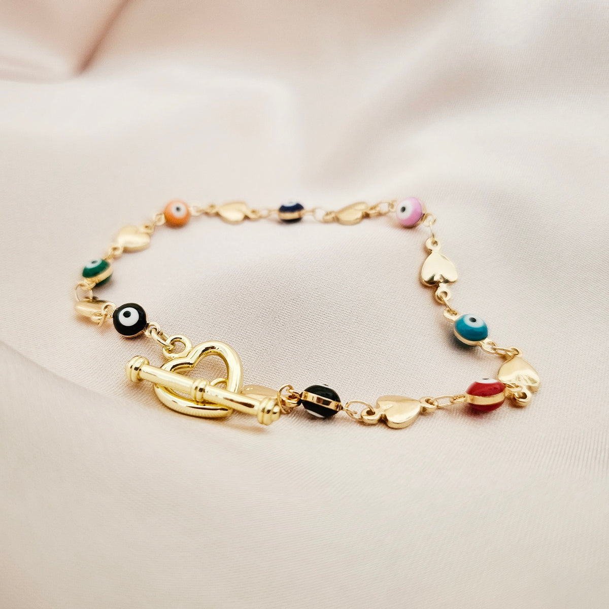 Golden Gaia | 14K Gold Evil Eye Bracelet Set