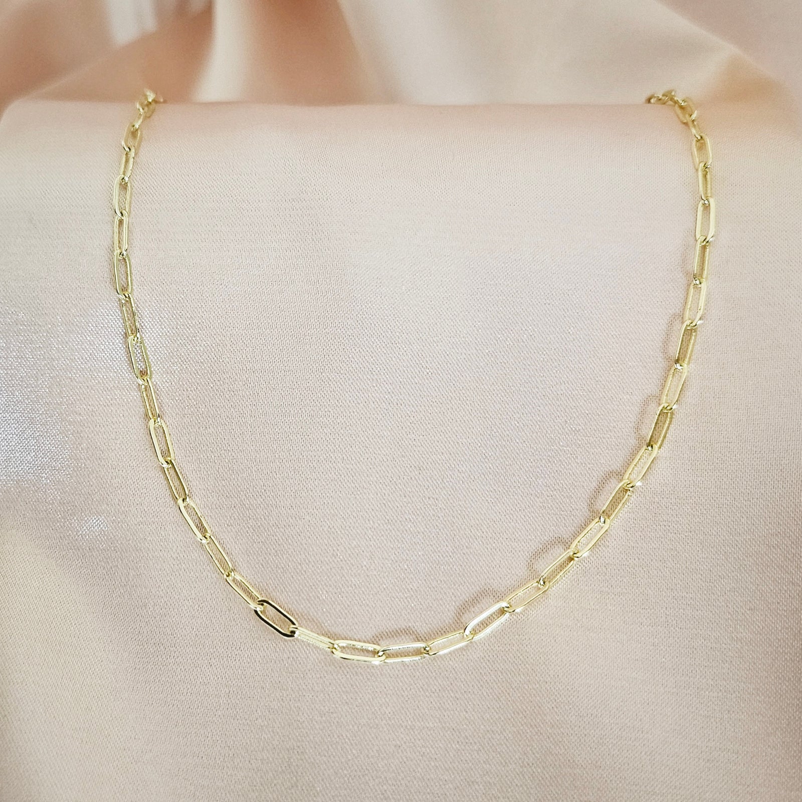 SACRED | 14K Gold Delicate Paper Clip Chain Adjustable Choker Necklace