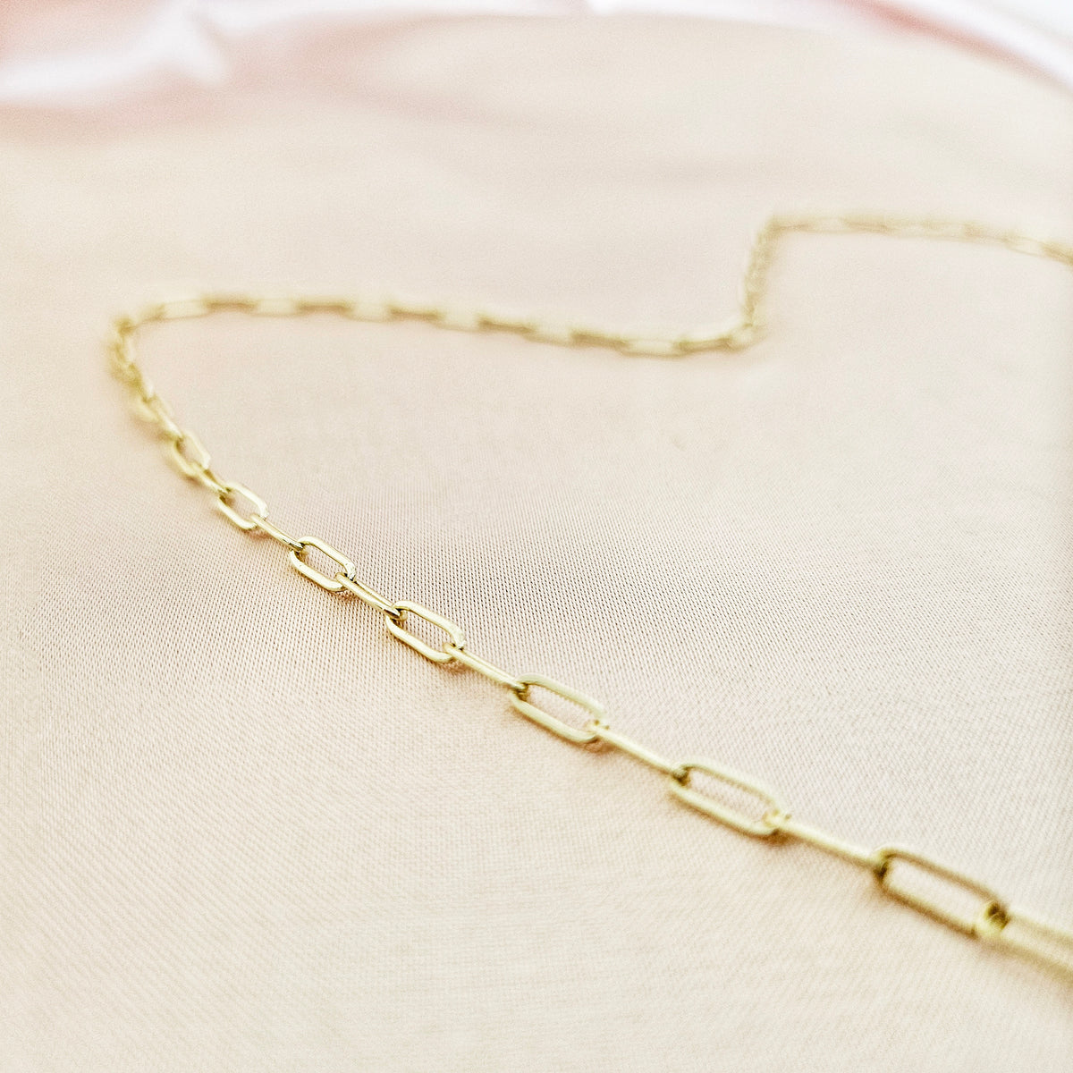 SACRED | 14K Gold Filled Delicate Paper Clip Chain Adjustable Choker Necklace