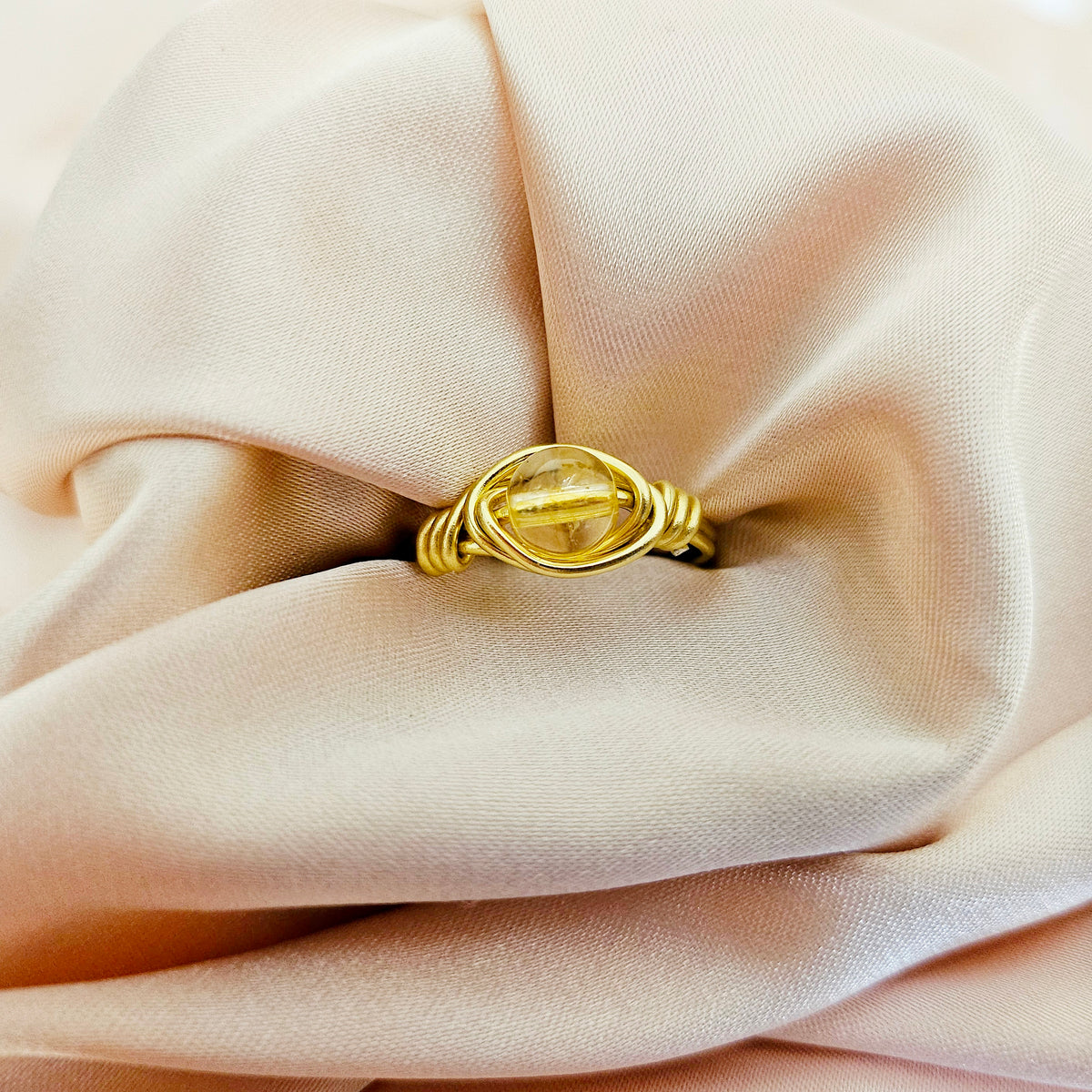 Citrine | Minimalist 18K Gold Handmade Wire-Wrapped Ring