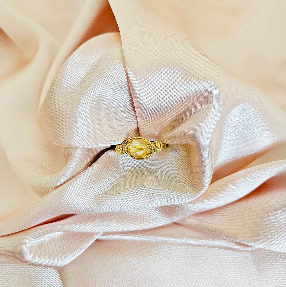 Citrine | Minimalist 18K Gold Handmade Wire-Wrapped Ring