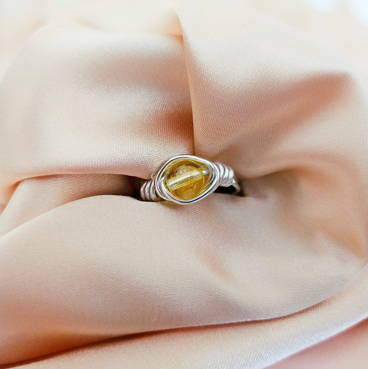 Citrine | Minimalist 18K Gold Handmade Wire-Wrapped Ring