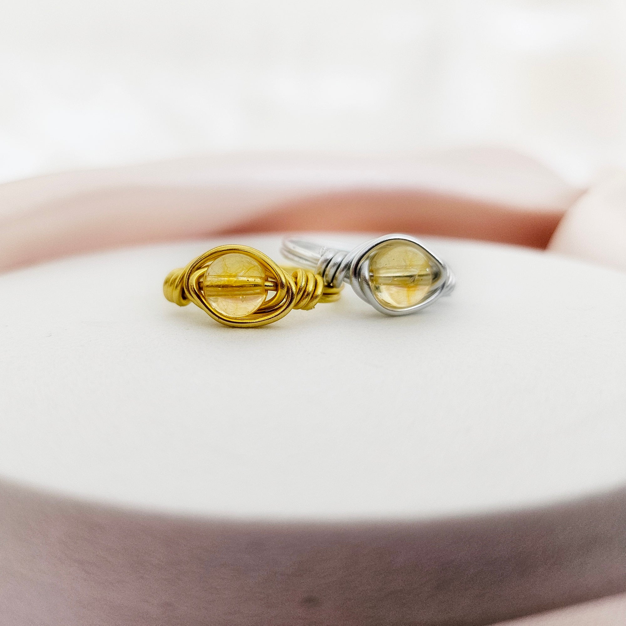 Citrine | Minimalist 18K Gold Handmade Wire-Wrapped Ring