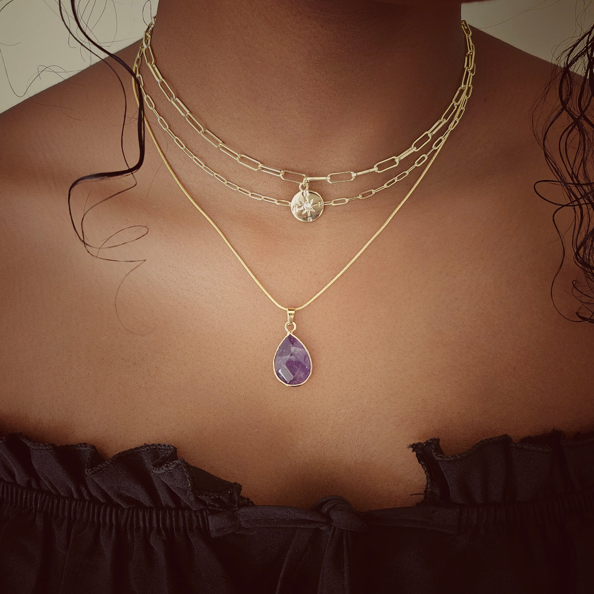 WANDERLUST | 14K Gold Minimalist Necklace | Delicate Compass Pendant Necklace