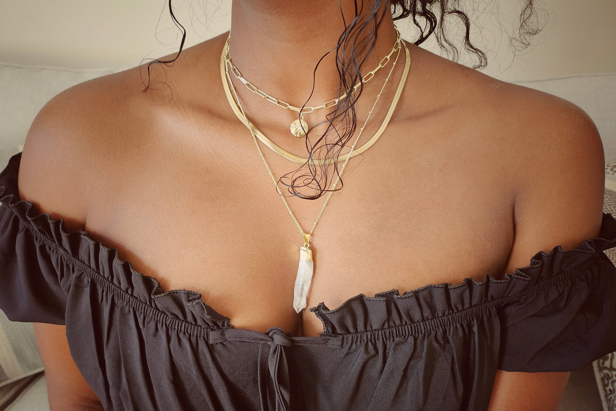 HERRINGBONE | 14K Gold Flat Snake Chain  Necklace