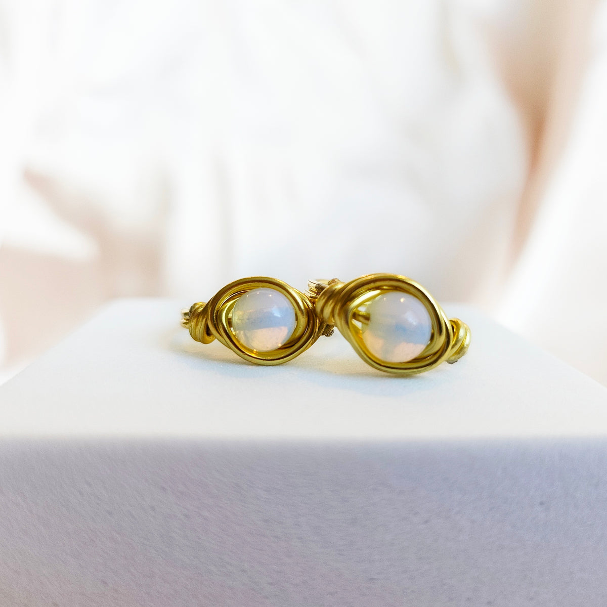 Opalite | Minimalist 18K Gold Handmade Wire-Wrapped Ring