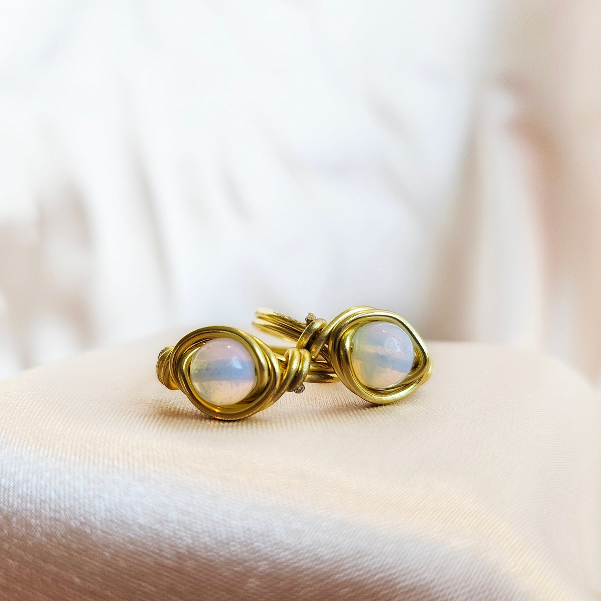 Opalite | Minimalist 18K Gold Handmade Wire-Wrapped Ring