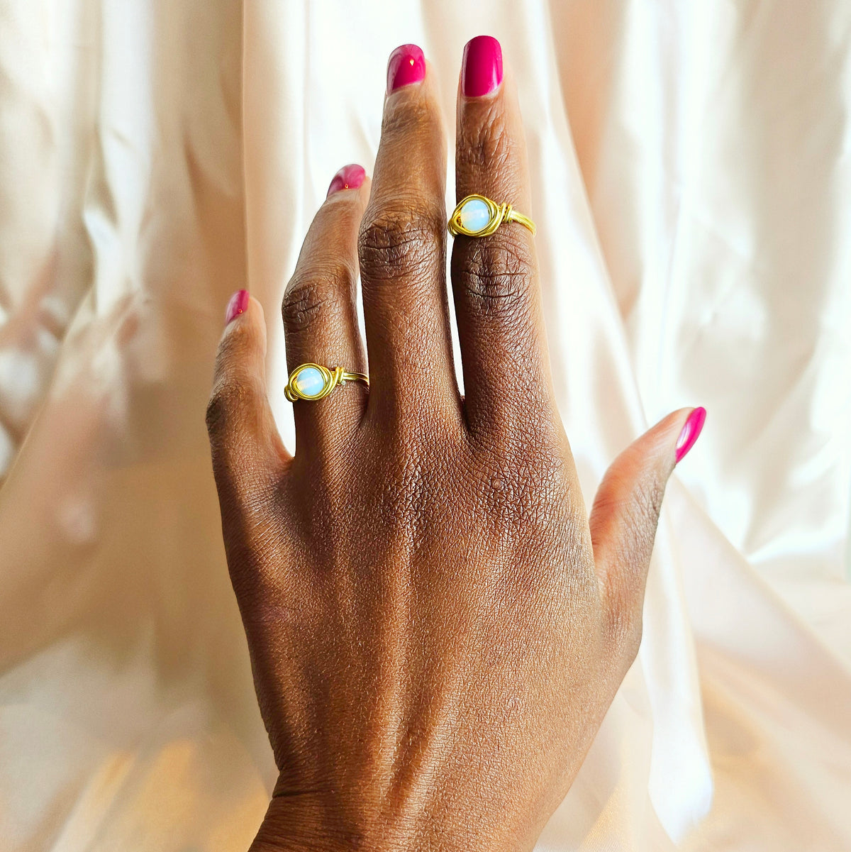 Opalite | Minimalist 18K Gold Handmade Wire-Wrapped Ring