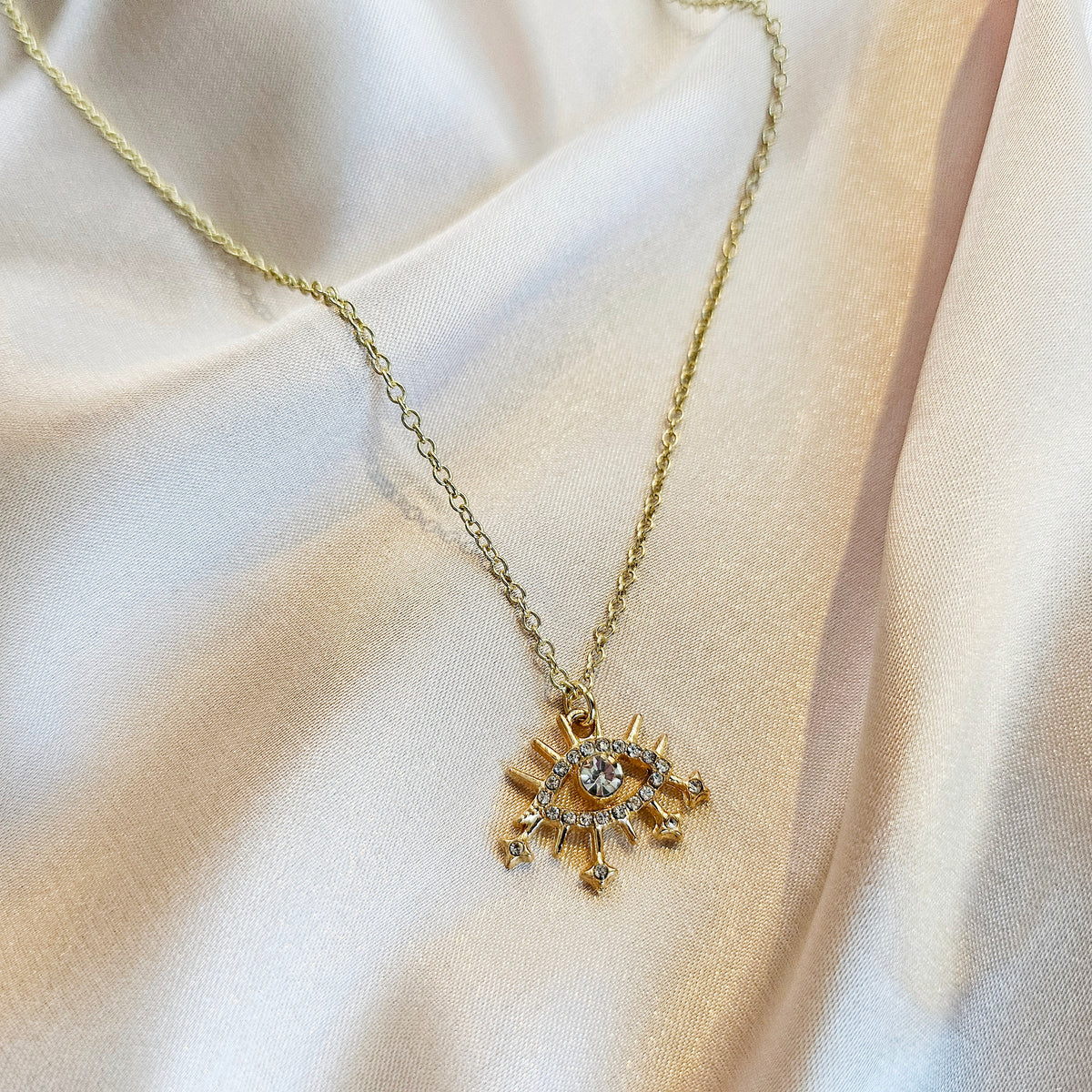 EVIL EYE 14K Gold Statement Necklace