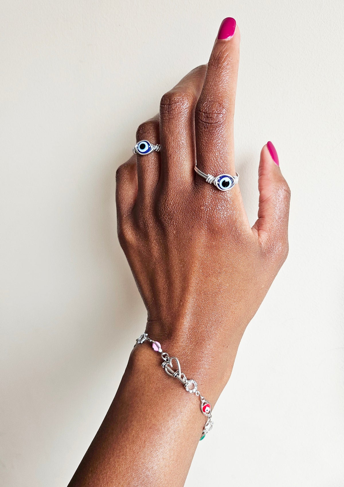 EVIL EYE | Silver Handmade Wire-Wrapped Ring