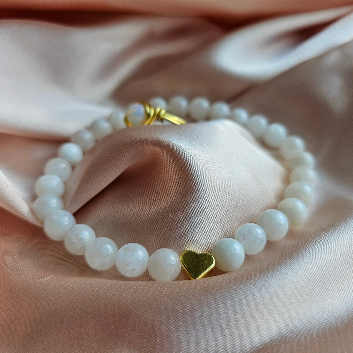 MOONSTONE | Handmade Gemstone Crystal Charm Bracelet