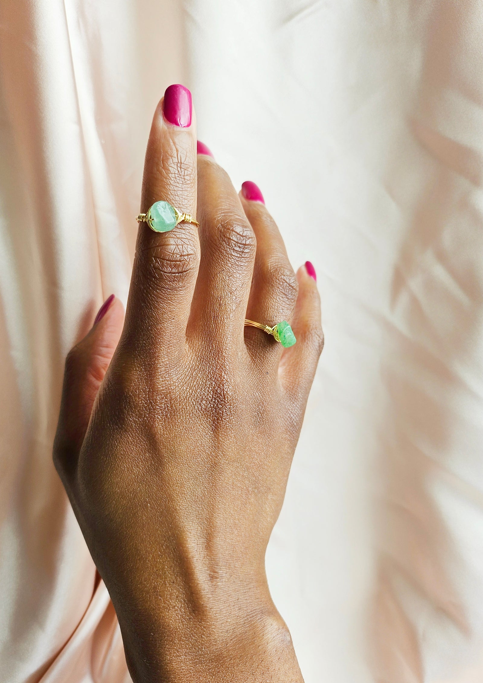 AVENTURINE | Minimalist 14K Gold Wire-Wrapped Ring