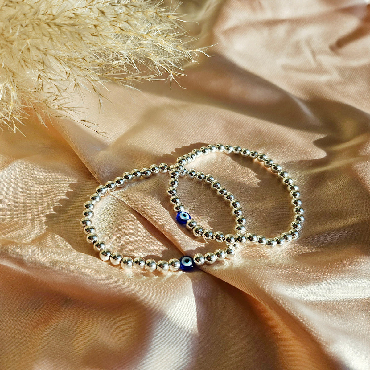 Singular | 925 - Sterling Silver Beaded Evil Eye Bracelet