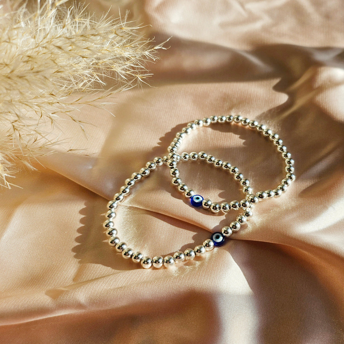 Silver Athena | 925 - Sterling Silver Evil Eye Bracelet Set