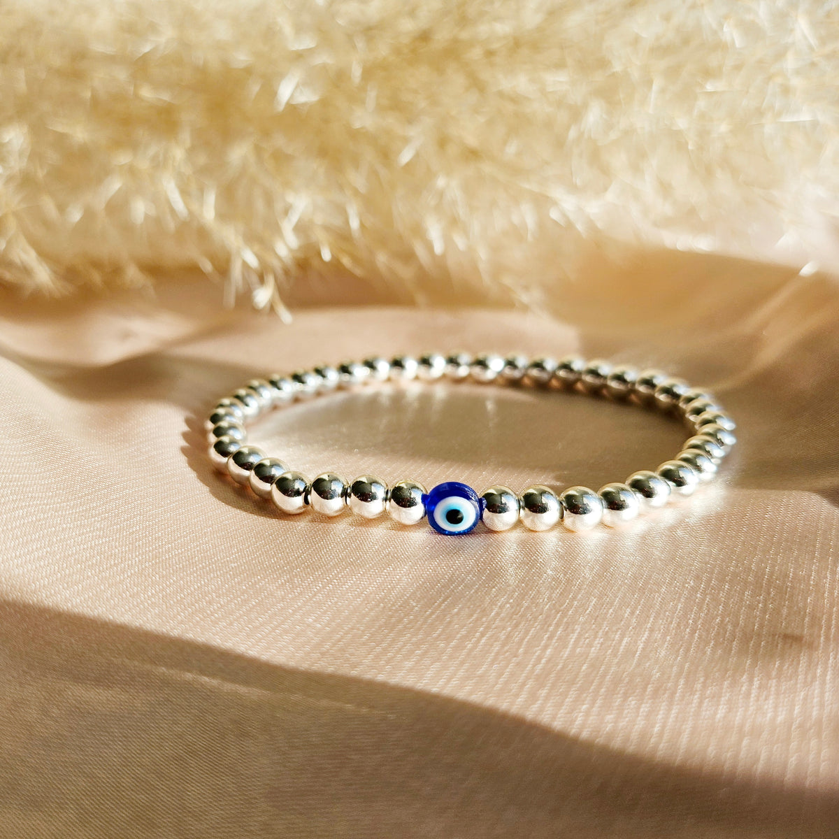 Singular | 925 - Sterling Silver Beaded Evil Eye Bracelet