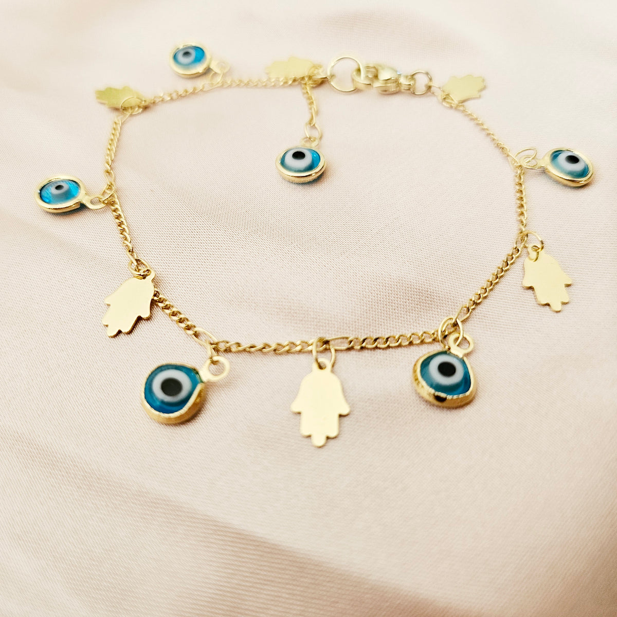 Golden Hera | 14K Gold Evil Eye Bracelet Set