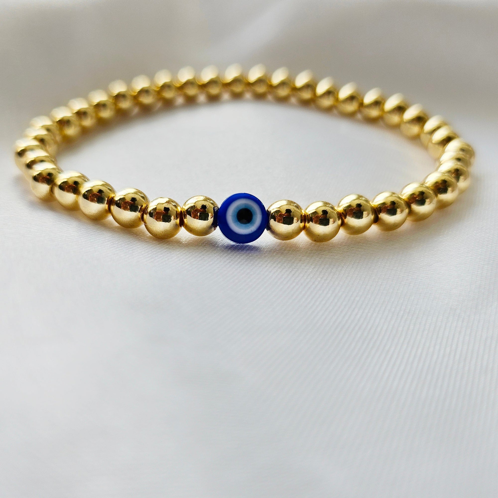 Golden Iris | 14K Gold Evil Eye Bracelet Set
